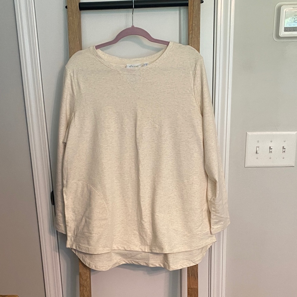 Denim&Co Cream Women's Jersey Top